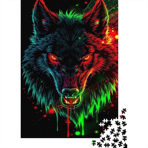 Wolf Puzzle 1000 Teile Für Die Ganze Familie Tier Impossible Puzzle Clevere Rätsel Geschenk 1000pcs (75x50cm) von PHQAZWSXE