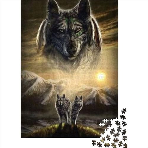Wolf Puzzle 1000 Teile Für Die Ganze Familie Tier Impossible Puzzle Geschicklichkeitsspiel Geschenk 1000pcs (75x50cm) von PHQAZWSXE