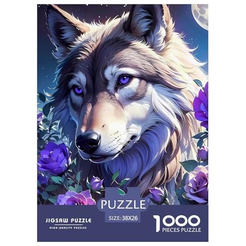 Wolf Puzzle 1000 Teile Für Die Ganze Familie Tier Impossible Puzzle Geschicklichkeitsspiel Geschenk 38x26cm/1000pcs von PHQAZWSXE