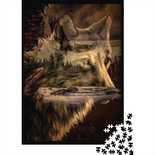 Wolf Puzzle 1000 Teile Für Die Ganze Familie Tier Impossible Puzzle Geschicklichkeitsspiel Weihnachtspuzzle 1000pcs (75x50cm) von PHQAZWSXE