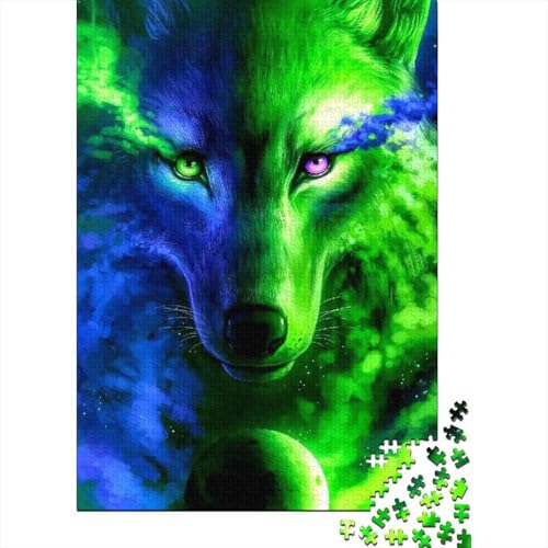 Wolf Puzzle 1000 Teile Für Die Ganze Familie Tier Impossible Puzzle Geschicklichkeitsspiel Weihnachtspuzzle 1000pcs (75x50cm) von PHQAZWSXE