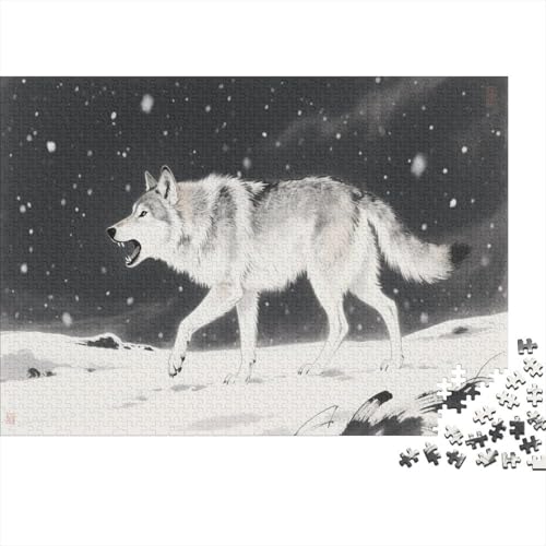 Wolf Puzzle 1000 Teile Für Erwachsene Tier Erwachsenenpuzzle Clevere Rätsel Geschenk 1000pcs (75x50cm) von PHQAZWSXE