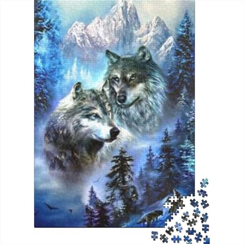 Wolf Puzzle 1000 Teile Für Erwachsene Tier Erwachsenenpuzzle Geschicklichkeitsspiel Geschenk 1000pcs (75x50cm) von PHQAZWSXE
