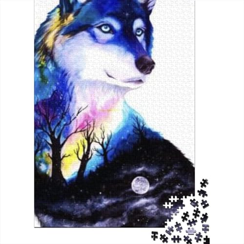 Wolf Puzzle 1000 Teile Für Erwachsene Tier Impossible Puzzle Clevere Rätsel Geschenk 1000pcs (75x50cm) von PHQAZWSXE