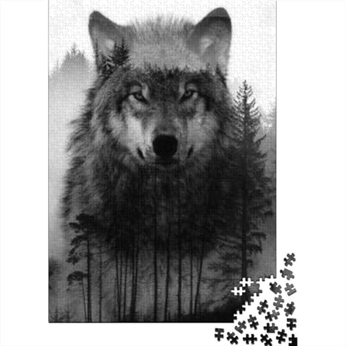 Wolf Puzzle 1000 Teile Für Erwachsene Tier Impossible Puzzle Clevere Rätsel Geschenk 1000pcs (75x50cm) von PHQAZWSXE
