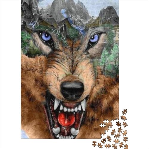 Wolf Puzzle 1000 Teile Für Erwachsene Tier Impossible Puzzle Geschicklichkeitsspiel Geschenk 1000pcs (75x50cm) von PHQAZWSXE