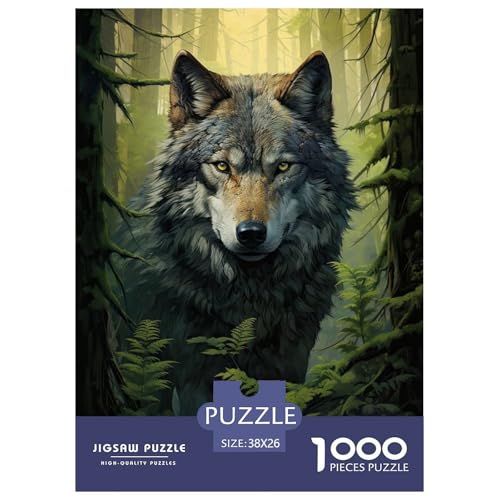 Wolf Puzzle 1000 Teile Für Erwachsene Tier Impossible Puzzle Geschicklichkeitsspiel Geschenk 38x26cm/1000pcs von PHQAZWSXE