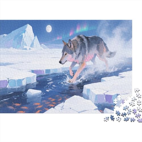 Wolf Puzzle 1000 Teile Für Erwachsene Tier Impossible Puzzle Geschicklichkeitsspiel Weihnachtspuzzle 1000pcs (75x50cm) von PHQAZWSXE