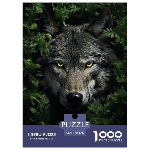 Wolf Puzzle 1000 Teile Für Erwachsene Tier Impossible Puzzle Geschicklichkeitsspiel Weihnachtspuzzle 38x26cm/1000pcs von PHQAZWSXE