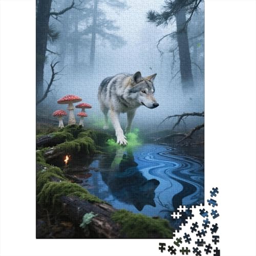 Wolf Puzzle 1000 Teile Für Erwachsene Und Kinder A Wolf Beside The Pilz Erwachsenenpuzzle Geschicklichkeitsspiel Geschenk 1000pcs (75x50cm) von PHQAZWSXE