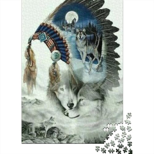 Wolf Puzzle 1000 Teile Für Erwachsene Und Kinder Tier Erwachsenenpuzzle Clevere Rätsel Geschenk 1000pcs (75x50cm) von PHQAZWSXE
