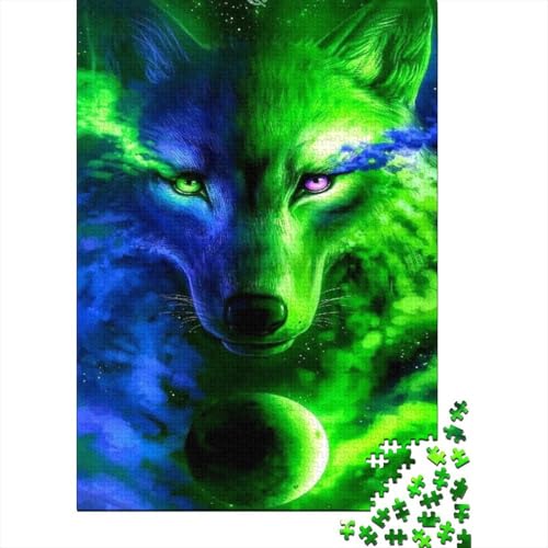 Wolf Puzzle 1000 Teile Für Erwachsene Und Kinder Tier Erwachsenenpuzzle Geschicklichkeitsspiel Geschenk 1000pcs (75x50cm) von PHQAZWSXE