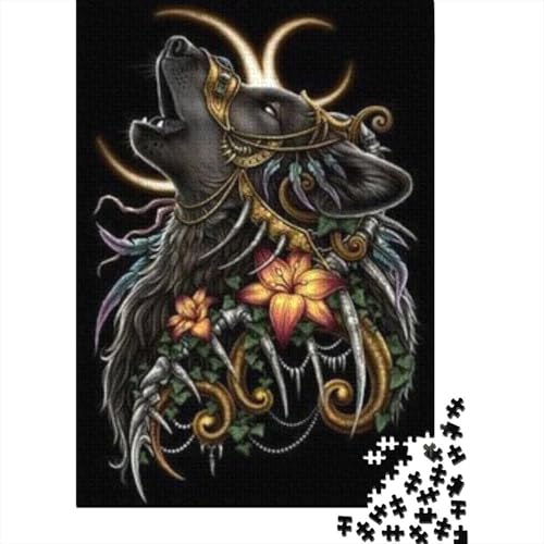 Wolf Puzzle 1000 Teile Für Erwachsene Und Kinder Tier Erwachsenenpuzzle Geschicklichkeitsspiel Weihnachtspuzzle 1000pcs (75x50cm) von PHQAZWSXE