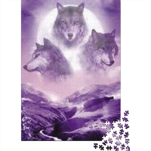Wolf Puzzle 1000 Teile Für Erwachsene Und Kinder Tier Erwachsenenpuzzle Geschicklichkeitsspiel Weihnachtspuzzle 1000pcs (75x50cm) von PHQAZWSXE