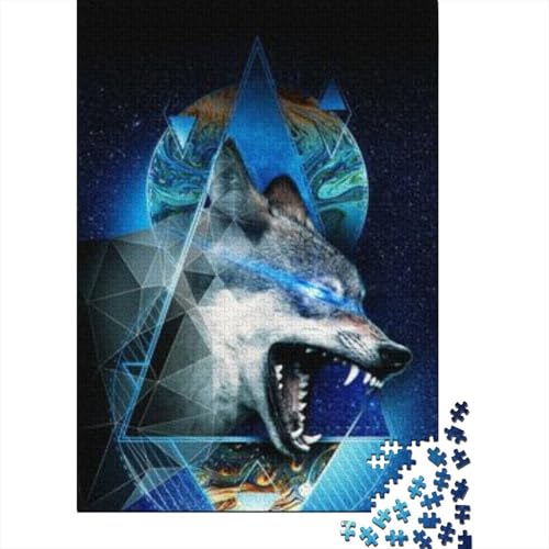 Wolf Puzzle 1000 Teile Für Erwachsene Und Kinder Tier Impossible Puzzle Geschicklichkeitsspiel Weihnachtspuzzle 1000pcs (75x50cm) von PHQAZWSXE