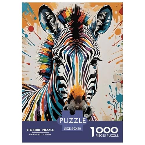 Zebra Puzzle 1000 Teile Für Erwachsene Und Kinder Tier Impossible Puzzle Geschicklichkeitsspiel Weihnachtspuzzle 70x50cm/1000pcs von PHQAZWSXE