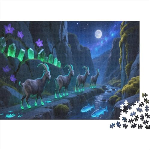 Ziege 1000 Teile Puzzle Für Erwachsene Und Kinder Tier Erwachsenenpuzzle Geschicklichkeitsspiel GescHennek 1000pcs (75x50cm) von PHQAZWSXE
