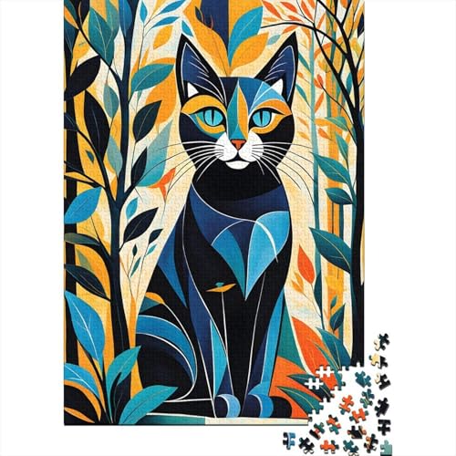 Zusammenfassung Katze 1000 Teile Puzzle Für Erwachsene interessant Erwachsenenpuzzle Geschicklichkeitsspiel Geschenk 1000pcs (75x50cm) von PHQAZWSXE