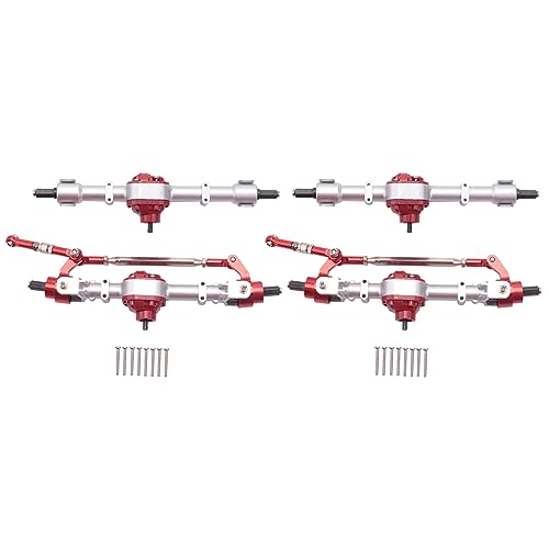 PHTOIT 2X RC Auto Vorder- und Hinterachse Komplett für MN D90 D91 D96 D99S MN90 MN96 MN99 MN99S 1/12 RC Auto Upgrade Teile,Silber von PHTOIT