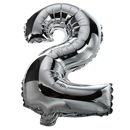 PHTOIT Mode 16 Silberfolie Anzahl Luftballons Geburtstag Hochzeit Party Dekoration Silber 2 von PHTOIT