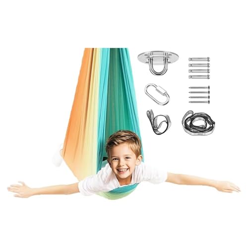 PHYTEMBRYO Kinderschaukel, Vielseitige Sensorische Schaukelhängematte Multifunktional Tragbar Einstellbar Für Entspannungsschlafzimmer(Multicolor) von PHYTEMBRYO