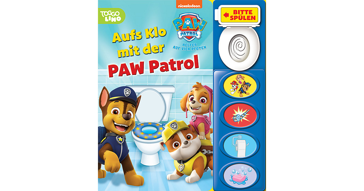 Buch - PAW Patrol - Aufs Klo mit der PAW Patrol - Mein Klo-Soundbuch - Pappbilderbuch mit Klospülung und 8 Geräuschen von PI Kids Verlag