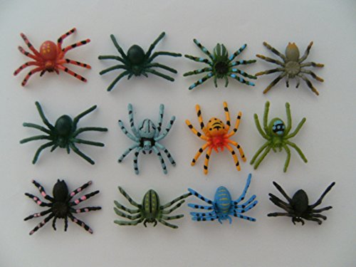 PIA International Spinnen 12erSet; 4,5 - 5 cm; Spinne Gummispinnen Gummispinne Vogelspinnen Tarantel Tiere von PIA INTERNATIONAL