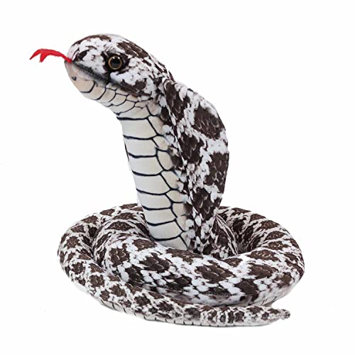 PIA Stofftier Schlange Kobra, 120 cm, weiß grau, Kuscheltier Plüschtier Schlangen Stoffschlange von PIA
