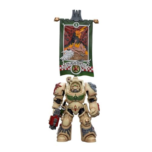 PIBONUS JOYTOY Warhammer 40k Dark Angels Deathwing Ancient with Company Banner 1:18 Scale 12.2 cm Action Figure Joy Toy Mecha von PIBONUS