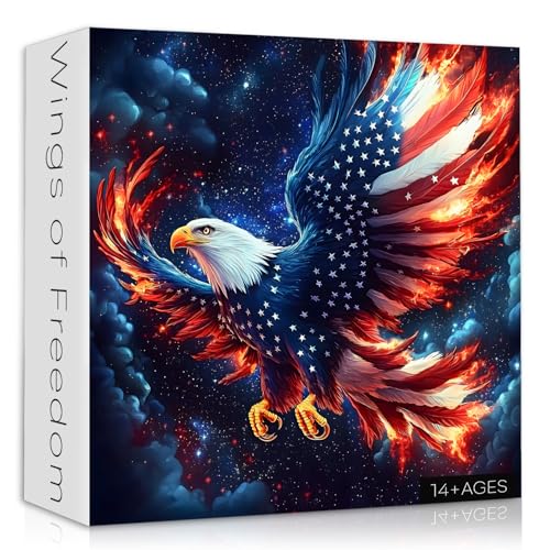 Amerikanische Flagge Adler Puzzles für Erwachsene 1000 Teile USA Patriotischer Glaube Land Puzzle USA Vogel Puzzles Weißkopfseeadler Amerikanische Flagge Adler Puzzles für Erwachsene 1000 Teile USA Patriotischer Glaube Land Puzzle USA Vogel Puzzles Weißkopfseeadler von PICKFORU
