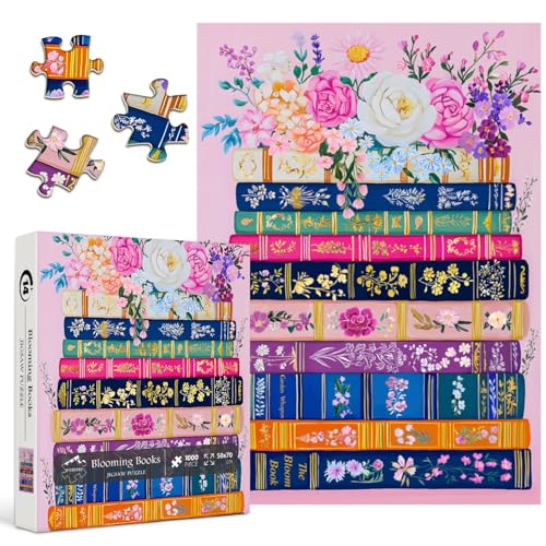 Bunte Blumenbuch-Puzzles für Erwachsene, 1000 Teile, PICKFORU Wildblumenseiten, Puzzle, Bibliothek, unmögliches Frühlingsblumenkunstthema für Buchliebhaber Bunte Blumenbuch-Puzzles für Erwachsene, 1000 Teile, PICKFORU Wildblumenseiten, Puzzle, Bibliothek, unmögliches Frühlingsblumenkunstthema für Buchliebhaber von PICKFORU