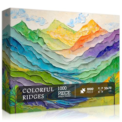 Bunte Landschaftspuzzles für Erwachsene, 1000 Teile, Natur-Regenbogen-Berg-Puzzle-Landschaft, unmögliche Puzzles, 1000 Teile, malerische Landschaftspuzzle, Malerei, anspruchsvoll für Erwachsene Bunte Landschaftspuzzles für Erwachsene, 1000 Teile, Natur-Regenbogen-Berg-Puzzle-Landschaft, unmögliche Puzzles, 1000 Teile, malerische Landschaftspuzzle, Malerei, anspruchsvoll für Erwachsene von PICKFORU