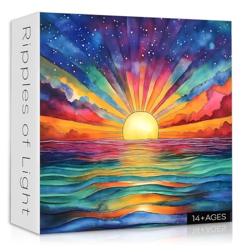 Impossible Puzzle for Adults 1000 Pieces Ocean Sunset Puzzles with Colorful Rainbow Gradient, Magic Nature Art Jigsaw Puzzle, Challenging Hard Puzzle for Adults Impossible Puzzle for Adults 1000 Pieces Ocean Sunset Puzzles with Colorful Rainbow Gradient, Magic Nature Art Jigsaw Puzzle, Challenging Hard Puzzle for Adults von PICKFORU
