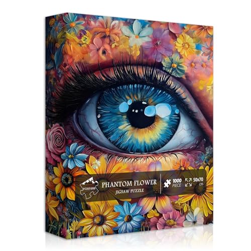 Impossible Puzzle für Erwachsene 1000 Teile, PICKFORU Auge Blume Vintage Puzzle Abstrakte Kunst, Harte Schwierige Herausforderung für Erwachsene Impossible Puzzle für Erwachsene 1000 Teile, PICKFORU Auge Blume Vintage Puzzle Abstrakte Kunst, Harte Schwierige Herausforderung für Erwachsene von PICKFORU