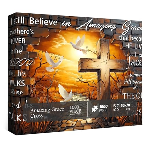 Jesus Kreuz Puzzle 1000 Teile, Christliche Bibel Religiöse Puzzles für Erwachsene, Vogel Katholisches Puzzle Christlicher Glaube Inspirierend, Impossible Hard Difficult Challenge Puzzle Jesus Kreuz Puzzle 1000 Teile, Christliche Bibel Religiöse Puzzles für Erwachsene, Vogel Katholisches Puzzle Christlicher Glaube Inspirierend, Impossible Hard Difficult Challenge Puzzle von PICKFORU