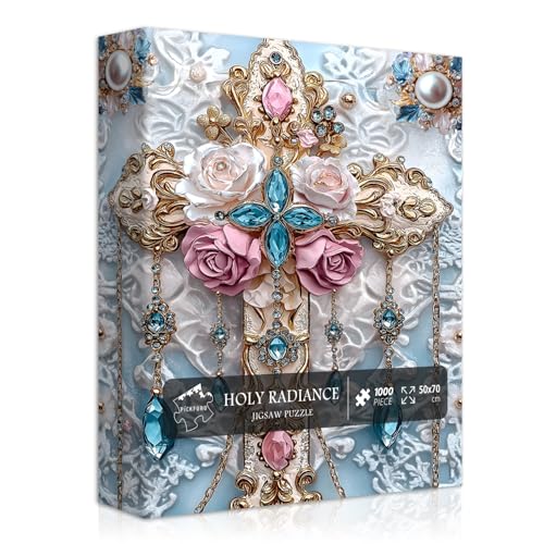Jesus Kreuz Puzzles für Erwachsene 1000 Teile Christian Religiöse Katholische Kreuz Blume Puzzle Floral Art Glaube Herausforderung für Erwachsene Jesus Kreuz Puzzles für Erwachsene 1000 Teile Christian Religiöse Katholische Kreuz Blume Puzzle Floral Art Glaube Herausforderung für Erwachsene von PICKFORU
