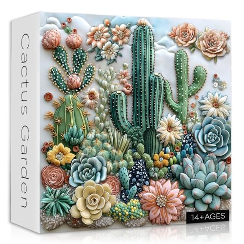 Kaktus-Puzzle für Erwachsene, einzigartiges Sukkulenten-Blumen-Pflanzenpuzzle, florale Naturkunst-Puzzle1000 Teile, herausforderndes ästhetisches Puzzle Kaktus-Puzzle für Erwachsene, einzigartiges Sukkulenten-Blumen-Pflanzenpuzzle, florale Naturkunst-Puzzle1000 Teile, herausforderndes ästhetisches Puzzle von PICKFORU