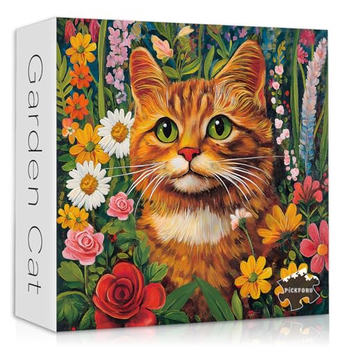 Katzen-Puzzles für Erwachsene, 1000 Teile, Kätzchen-Tierblumen-Puzzles für Erwachsene, 1000 Teile, Natur-Blumen-Kitty-Puzzle, Frühlings-Puzzle, bunte Pflanzengarten-Puzzles Katzen-Puzzles für Erwachsene, 1000 Teile, Kätzchen-Tierblumen-Puzzles für Erwachsene, 1000 Teile, Natur-Blumen-Kitty-Puzzle, Frühlings-Puzzle, bunte Pflanzengarten-Puzzles von PICKFORU