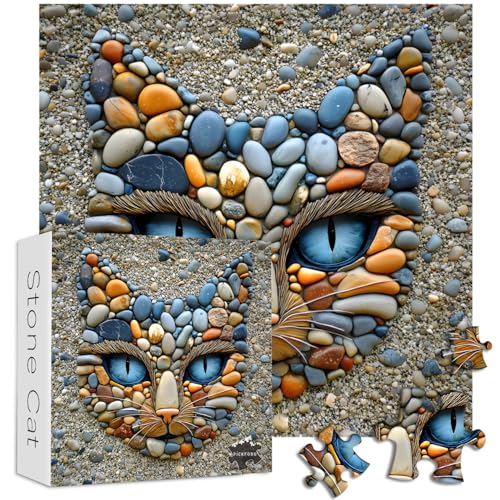 Katzen-Puzzles für Erwachsene, 1000 Teile, PICKFORU Kopfsteinpflaster, Kunst, Kätzchen, Puzzle, einzigartiges herausforderndes Natursteinthema als Wandkunst-Dekor Katzen-Puzzles für Erwachsene, 1000 Teile, PICKFORU Kopfsteinpflaster, Kunst, Kätzchen, Puzzle, einzigartiges herausforderndes Natursteinthema als Wandkunst-Dekor von PICKFORU