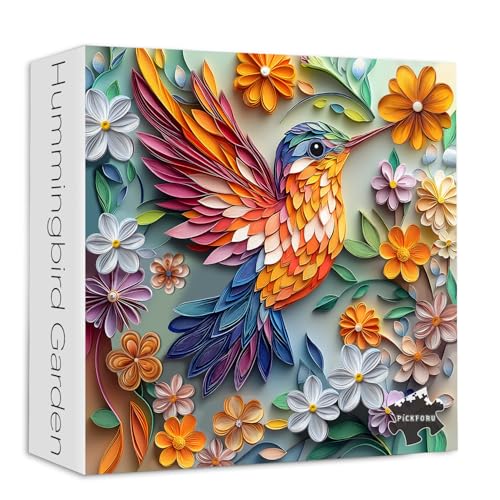 Kolibri 1000 Teile Puzzle für Erwachsene, PICKFORU Vogel Blume Puzzle 1000 Teile, Quilling Papier Cut Kunst Puzzle, Herausforderndes Blumengartenpuzzle als Wanddekoration Kolibri 1000 Teile Puzzle für Erwachsene, PICKFORU Vogel Blume Puzzle 1000 Teile, Quilling Papier Cut Kunst Puzzle, Herausforderndes Blumengartenpuzzle als Wanddekoration von PICKFORU
