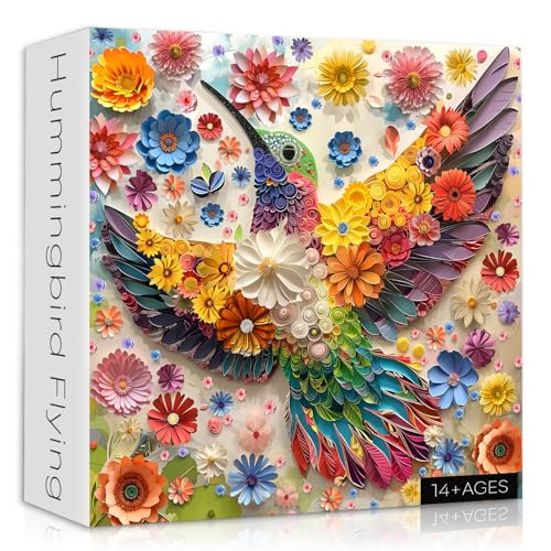 Kolibri Puzzles für Erwachsene 1000 Teile, Blume Tier Vogel Puzzle Quilling Papierschnitt Kunst, Natur Garten Herausforderung Puzzle Kolibri Puzzles für Erwachsene 1000 Teile, Blume Tier Vogel Puzzle Quilling Papierschnitt Kunst, Natur Garten Herausforderung Puzzle von PICKFORU