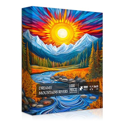 Landschaftspuzzle 1000 Teile, Natur Berg Puzzle Magischer Wald, Sonnenuntergang Puzzles für Erwachsene Papierschnittkunst, Herausfordernde Jigsaw Puzzle Scenic Landschaftspuzzle 1000 Teile, Natur Berg Puzzle Magischer Wald, Sonnenuntergang Puzzles für Erwachsene Papierschnittkunst, Herausfordernde Jigsaw Puzzle Scenic von PICKFORU