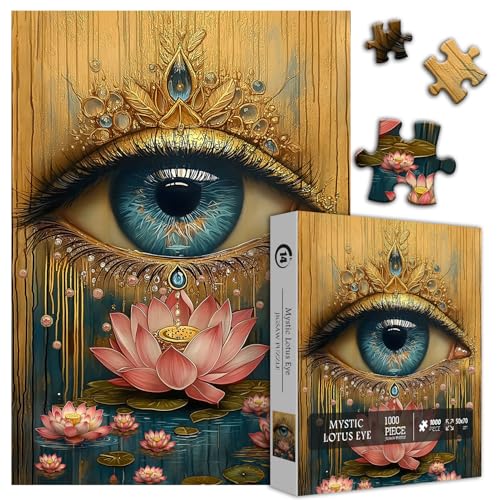 Lotus Eye Puzzles für Erwachsene 1000 Teile, Blumenaugen Kunst Thema, Vintage Schöne Unmögliche Herausfordernde Puzzles Lotus Eye Puzzles für Erwachsene 1000 Teile, Blumenaugen Kunst Thema, Vintage Schöne Unmögliche Herausfordernde Puzzles von PICKFORU