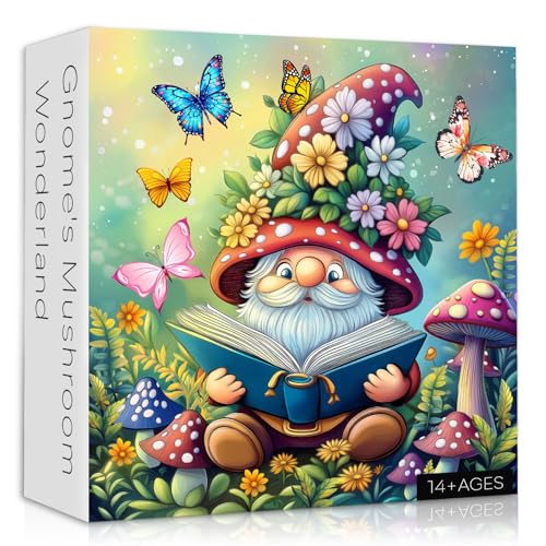 Lustige Wichtel Puzzles für Erwachsene 1000 Teile, Natur Pilz Schmetterling Garten Thema, Niedliche Frühlingswichtel Blume Jigsaw Puzzles Herausforderung Lustige Wichtel Puzzles für Erwachsene 1000 Teile, Natur Pilz Schmetterling Garten Thema, Niedliche Frühlingswichtel Blume Jigsaw Puzzles Herausforderung von PICKFORU