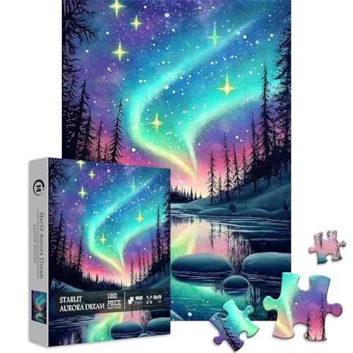 Magic Northern Lights Puzzles für Erwachsene 1000 Teile, Natur Fantasy Landschaft Puzzle Baum Stern, Sternennacht Puzzles Galaxie, Herausfordernde Landschaft Jigsaw Puzzles Aurora Licht Magic Northern Lights Puzzles für Erwachsene 1000 Teile, Natur Fantasy Landschaft Puzzle Baum Stern, Sternennacht Puzzles Galaxie, Herausfordernde Landschaft Jigsaw Puzzles Aurora Licht von PICKFORU
