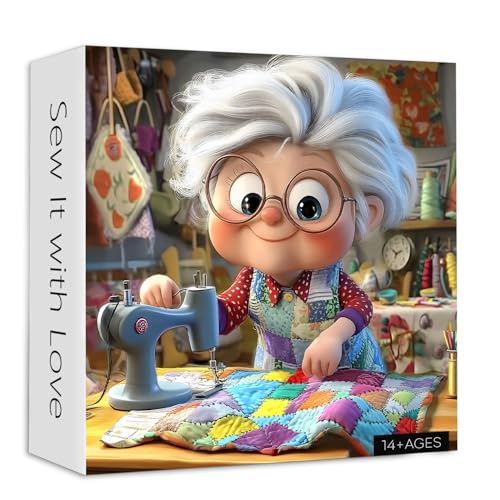 Nähmaschinen-Puzzle für Erwachsene, 1000-teiliges PICKFORU Sew It with Love, herausforderndes buntes Oma Quilt Patchwork-Thema als Heimdekoration Nähmaschinen-Puzzle für Erwachsene, 1000-teiliges PICKFORU Sew It with Love, herausforderndes buntes Oma Quilt Patchwork-Thema als Heimdekoration von PICKFORU