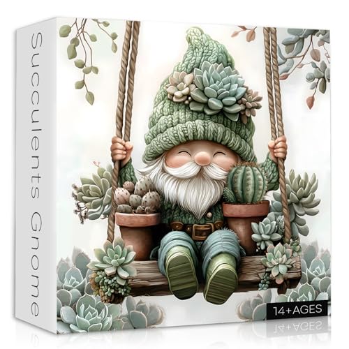 Niedliche Wichtel Puzzles für Erwachsene 1000 Teile, Natur Kaktus Sukkulenten Pflanze Thema, Lustige Frühlingswichtel Puzzle Herausfordernd Niedliche Wichtel Puzzles für Erwachsene 1000 Teile, Natur Kaktus Sukkulenten Pflanze Thema, Lustige Frühlingswichtel Puzzle Herausfordernd von PICKFORU