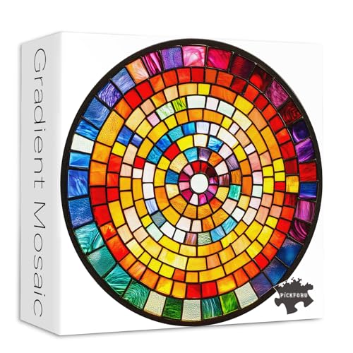 PICKFORU Buntglas-Puzzles für Erwachsene, 1000 Teile, buntes Mosaik-Puzzle, unmögliches Regenbogen-Puzzle als Wanddekoration PICKFORU Buntglas-Puzzles für Erwachsene, 1000 Teile, buntes Mosaik-Puzzle, unmögliches Regenbogen-Puzzle als Wanddekoration von PICKFORU