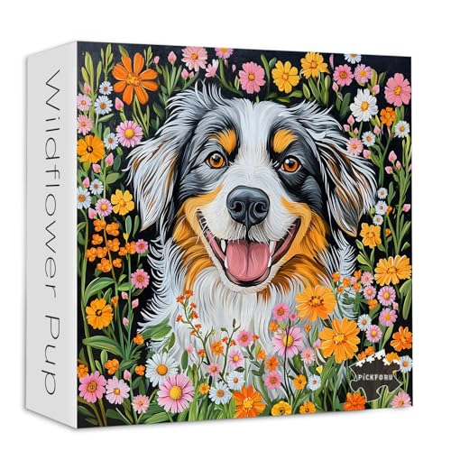 PICKFORU Hunde-Puzzle, 1000 Teile, buntes Blumengarten-Puzzle, niedliche Welpen-Puzzles für Erwachsene, Wildblumen-Pflanze, herausfordernde Tier-Puzzles als Wanddekoration PICKFORU Hunde-Puzzle, 1000 Teile, buntes Blumengarten-Puzzle, niedliche Welpen-Puzzles für Erwachsene, Wildblumen-Pflanze, herausfordernde Tier-Puzzles als Wanddekoration von PICKFORU