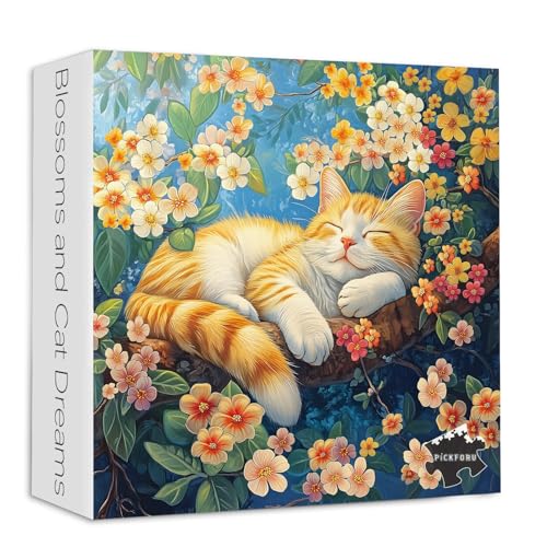 PICKFORU Katzen-Puzzle, 1000 Teile für Erwachsene, lustiges Kätzchen-Puzzle, Baum, Wildblume, buntes Blumen-Pflanzenpuzzle als Heimdekoration PICKFORU Katzen-Puzzle, 1000 Teile für Erwachsene, lustiges Kätzchen-Puzzle, Baum, Wildblume, buntes Blumen-Pflanzenpuzzle als Heimdekoration von PICKFORU